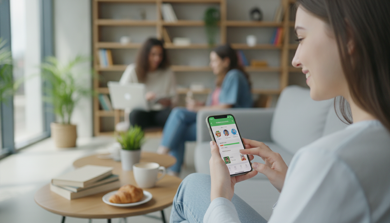 Using an AI language app on a phone