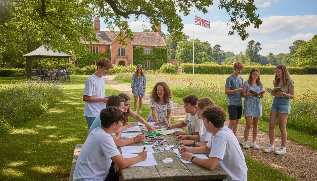Teenagers in an English activity
