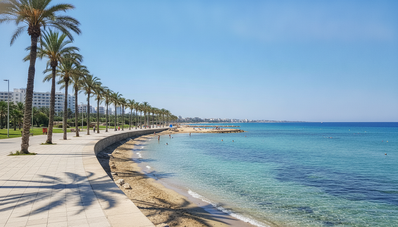 Cyprus Mediterranean coastline near Limassol with turquoise sea