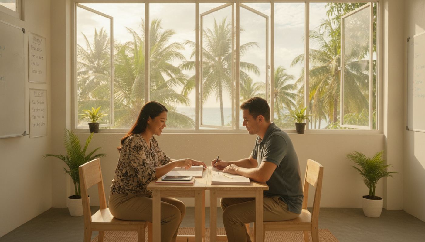 One-to-one English lesson in Cebu (illustrative)